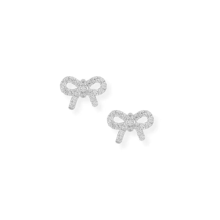 Petite Bow Stud Earring in Silver