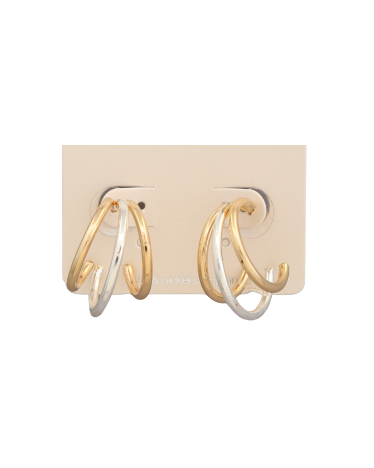 Triple Hoop Earring in Mixed Metal