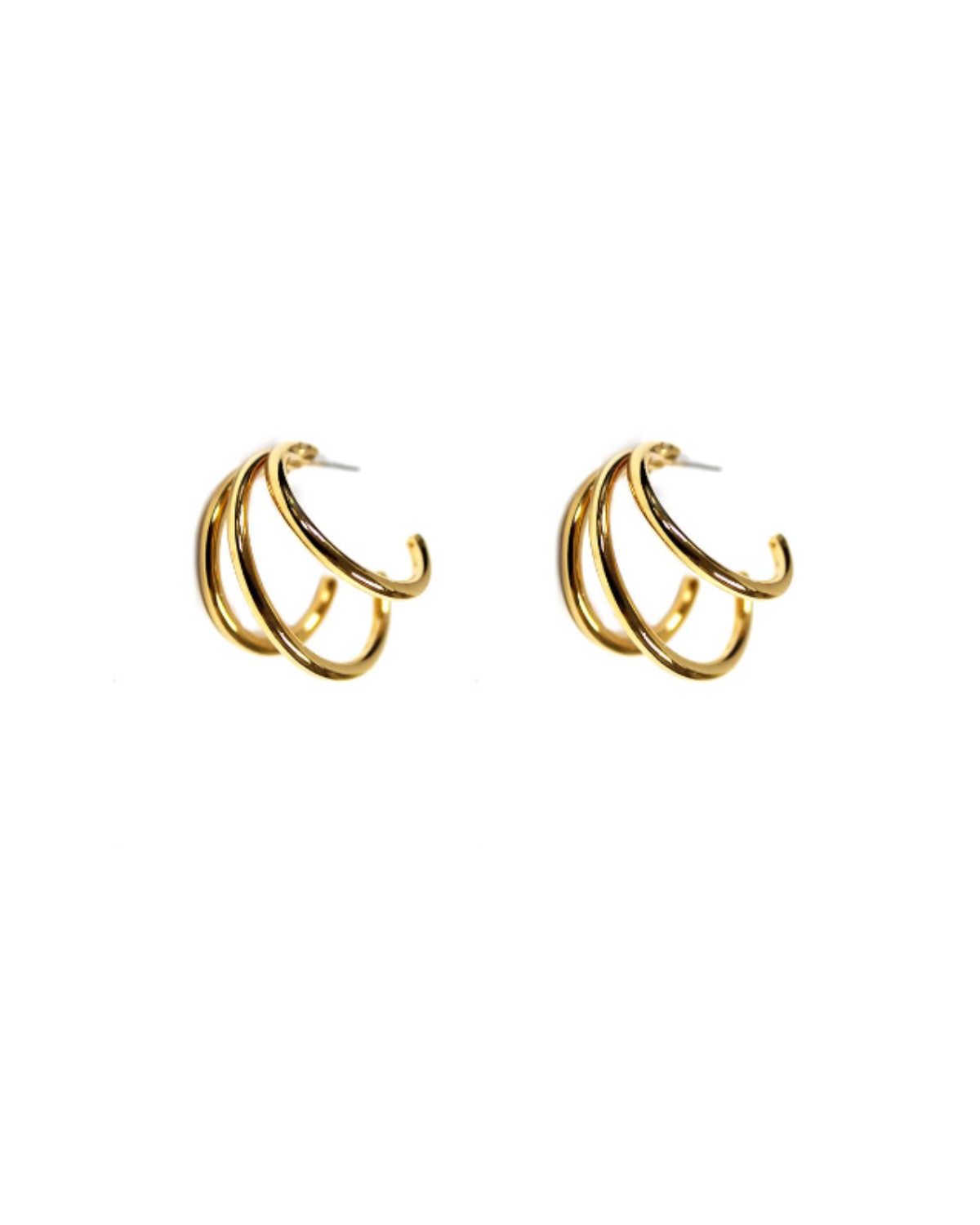 Triple Hoop Earring in Gold