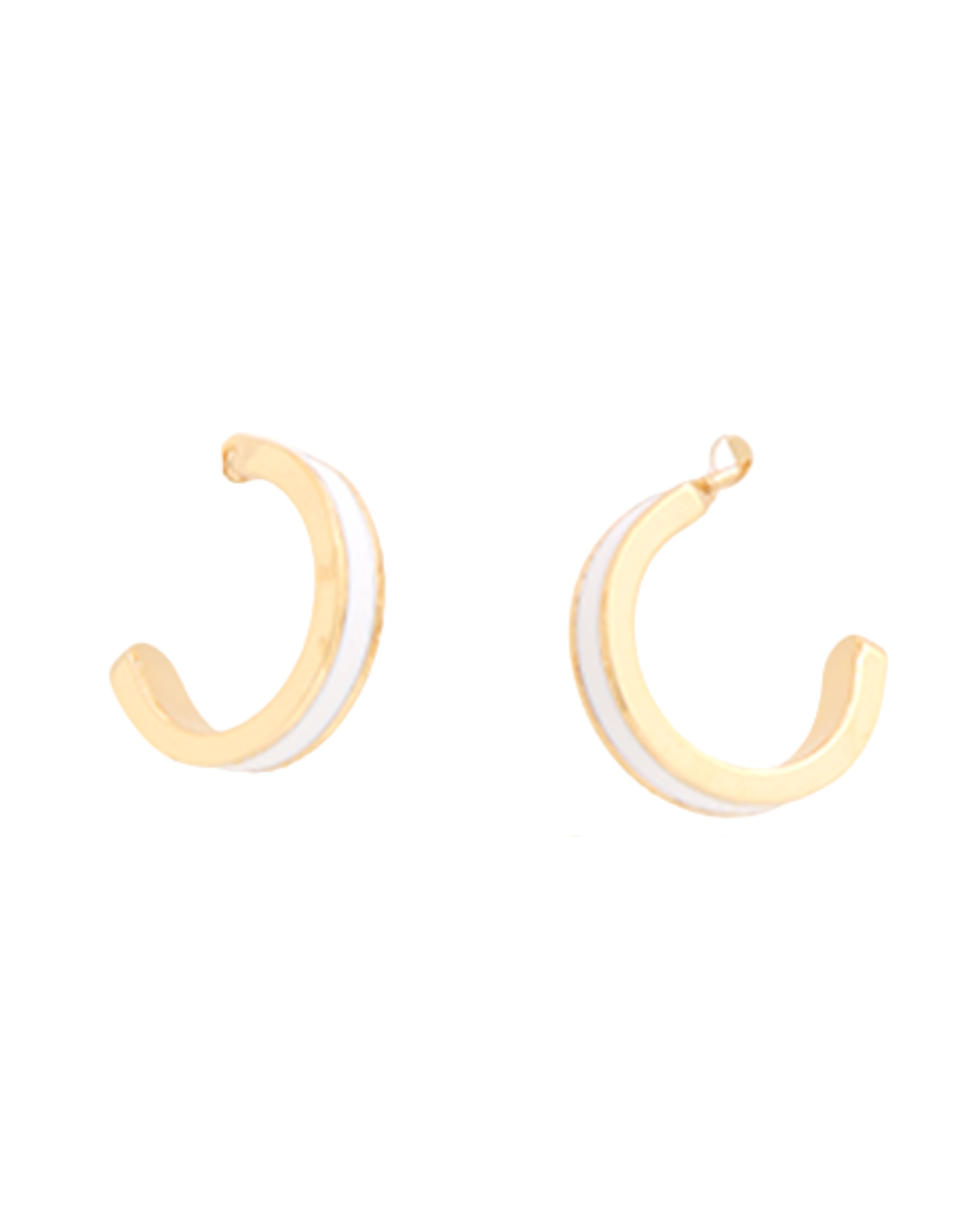 White and Gold Square Edge Hoop
