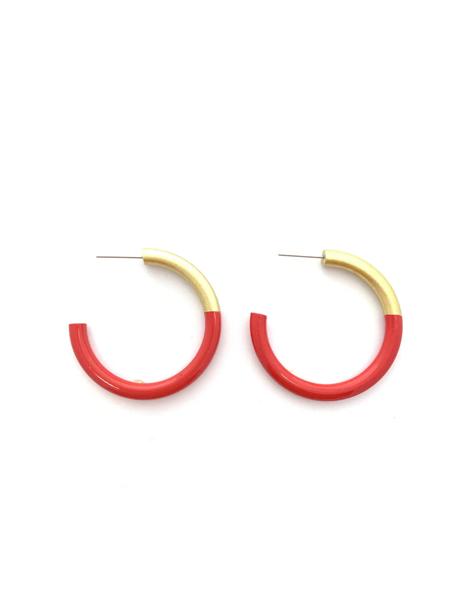 LIZ Medium Hoops in Red