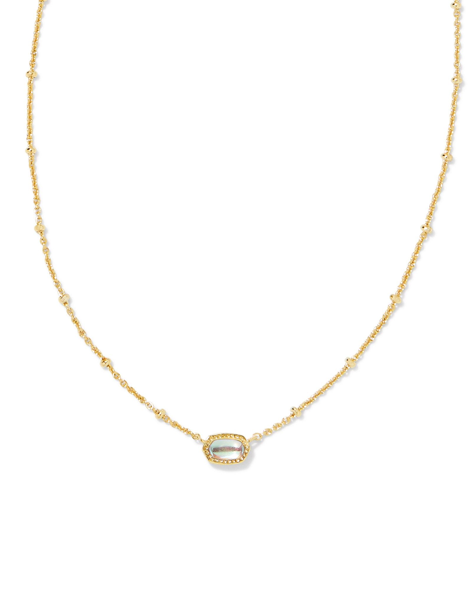 Mini Elisa Satellite Pendant Necklace in Gold Dichroic Glass