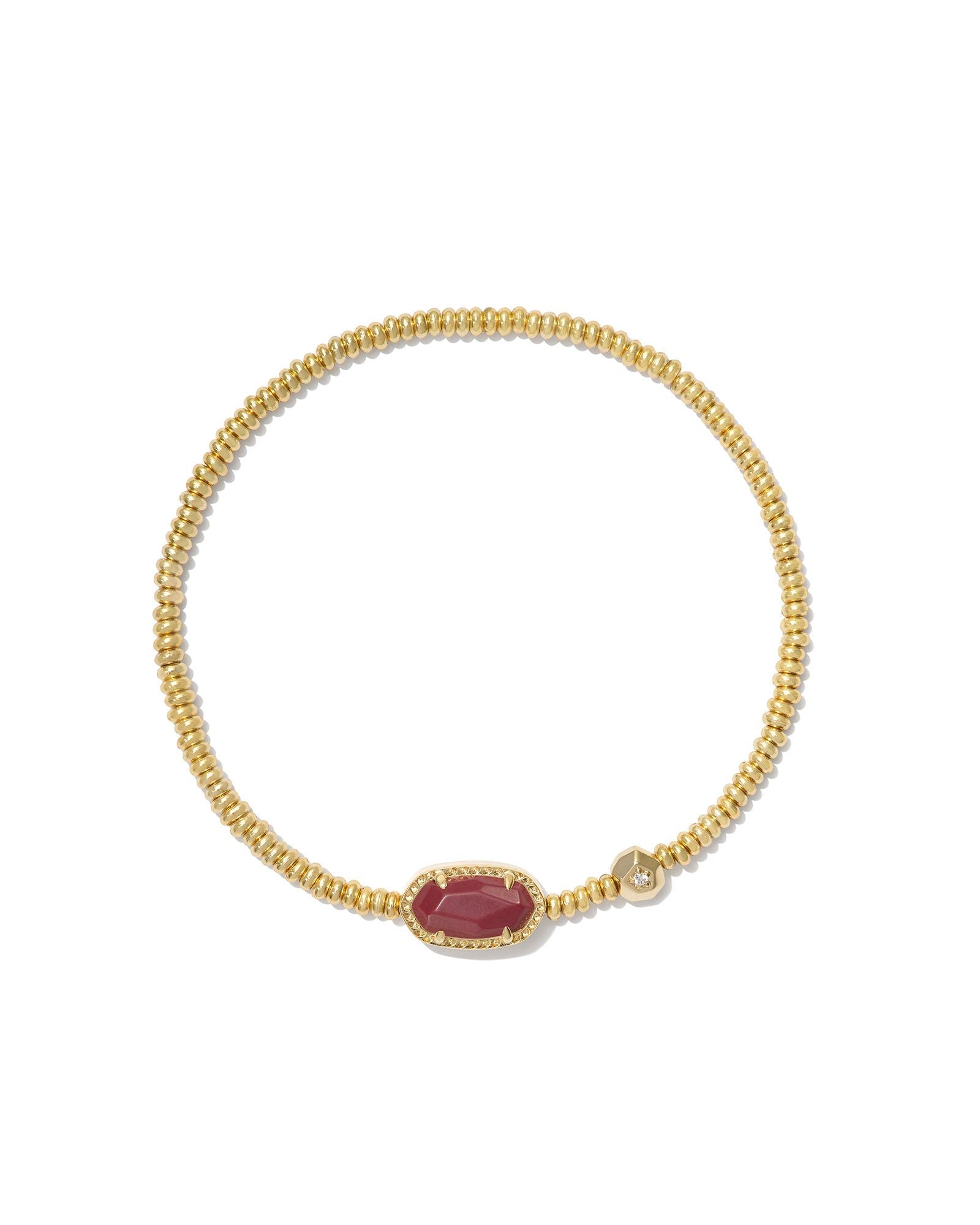 Grayson Stretch Bracelet in Gold Maroon Magnestite