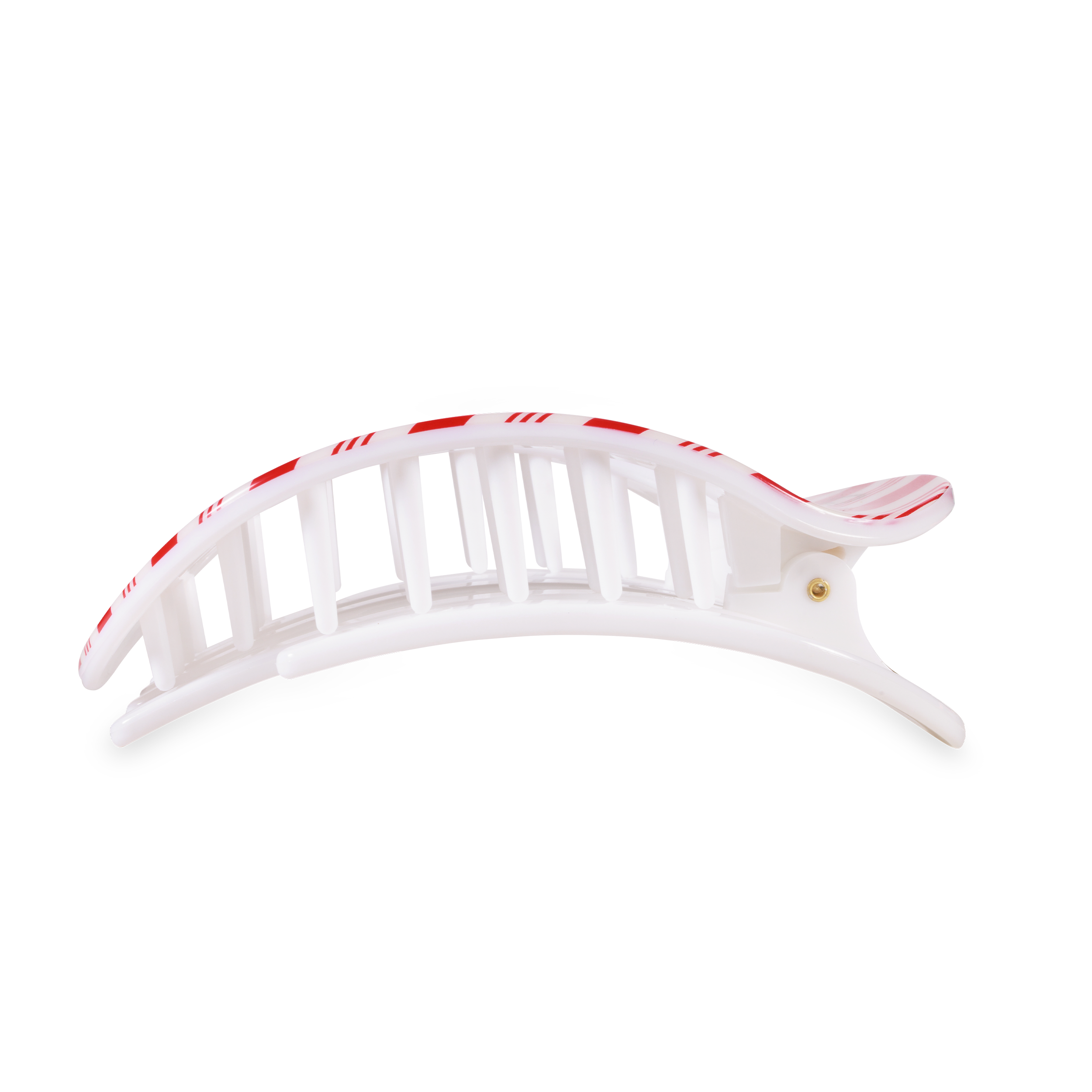 Flat Round Hair Clip | Large | Candy Cane Crush