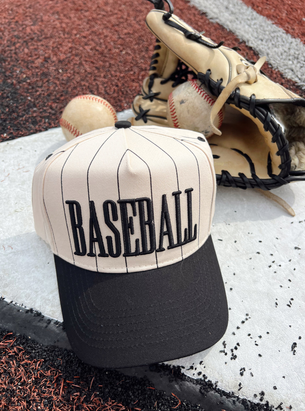 Baseball - Black Stripe Vintage Trucker Hat