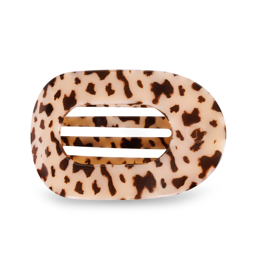 Blonde Tortoise Large Flat Round Clip