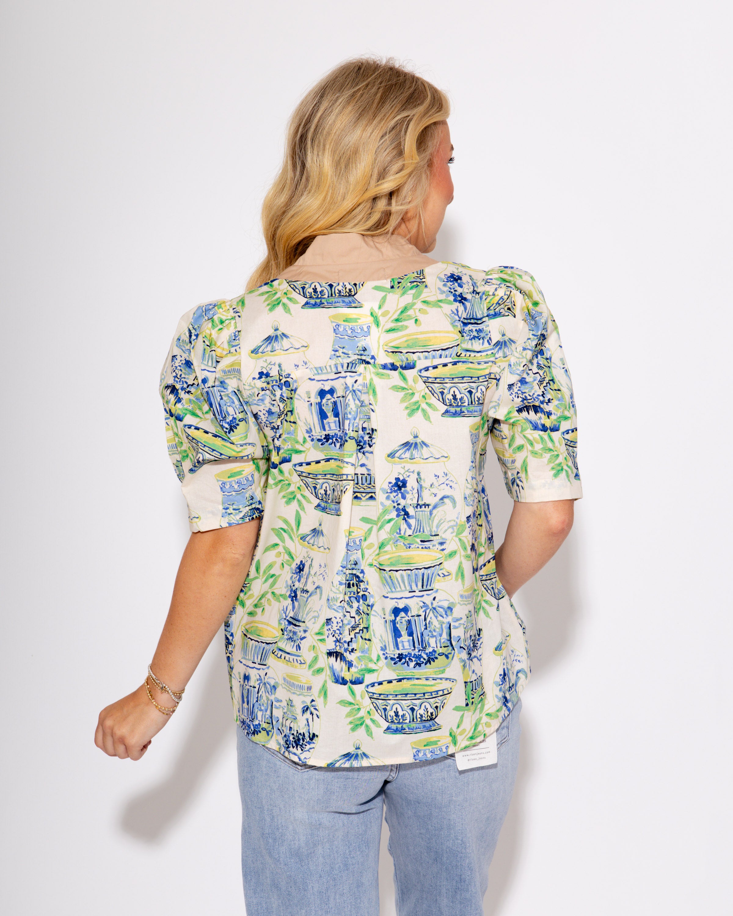 Garden Buttoned Blossom Top