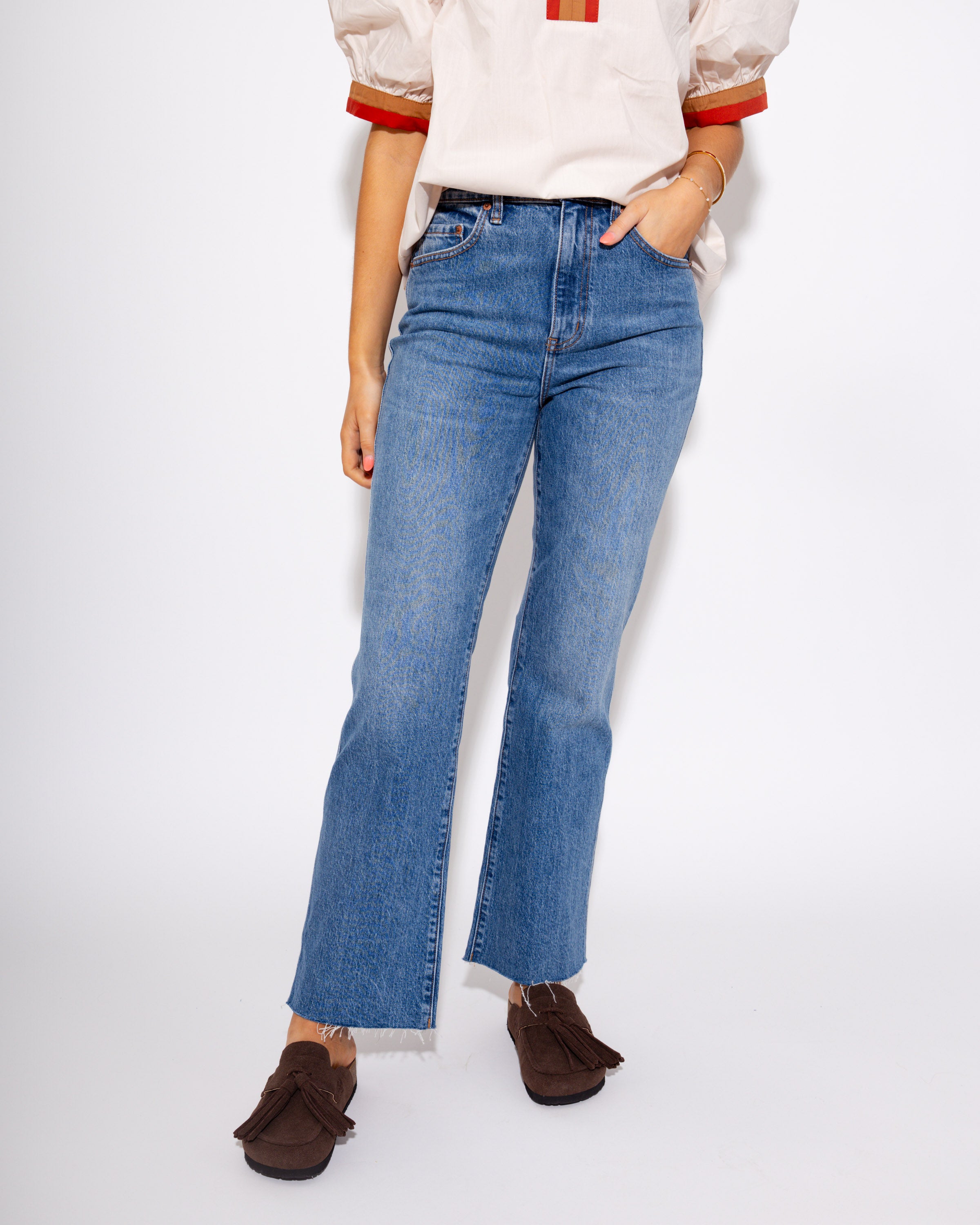SOHO High Rise Ankle Flare in Vixen