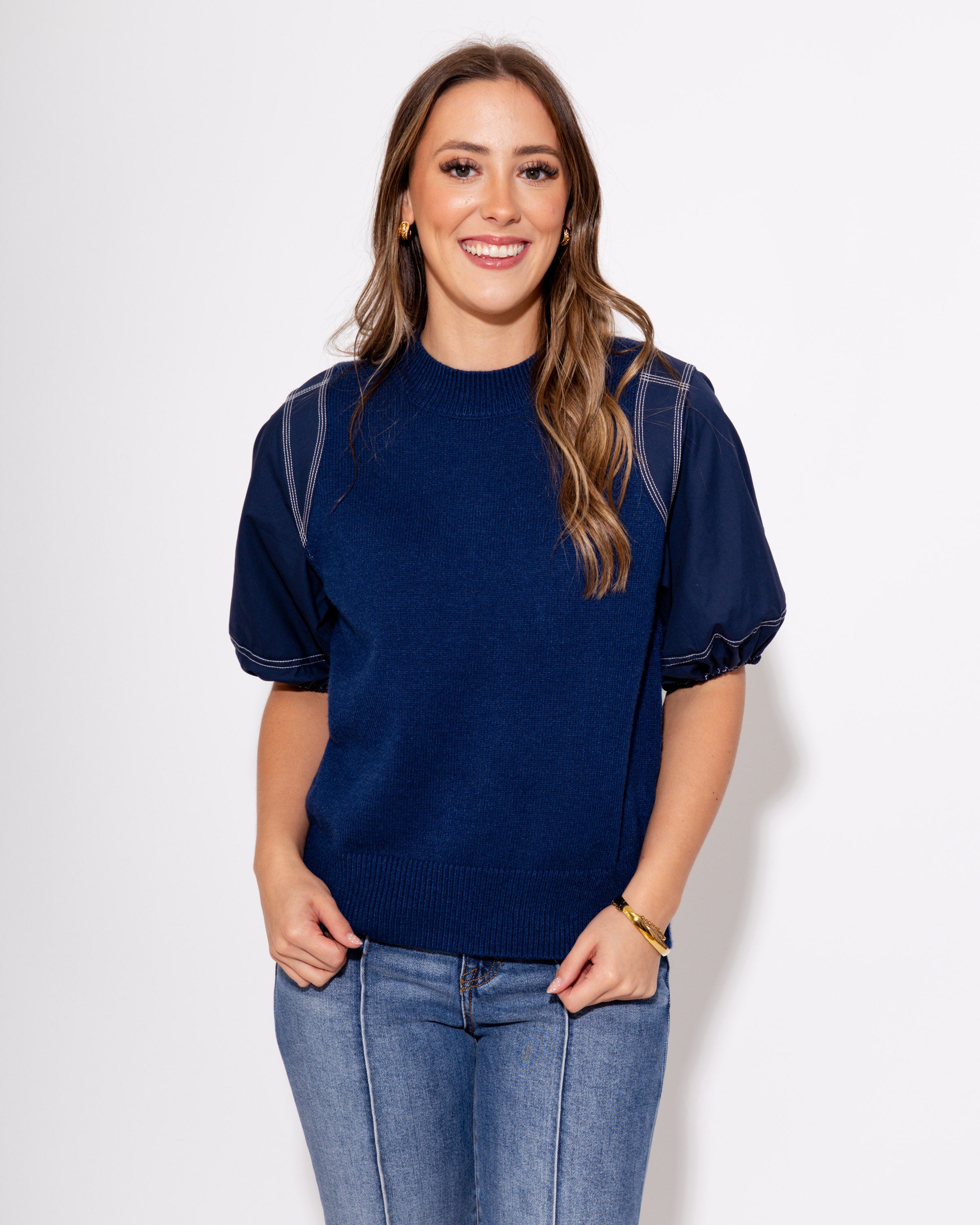 The Navy Duo Top