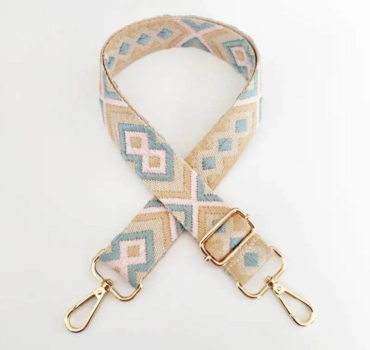 Thin Purse Strap Blue/Pink Multi Design