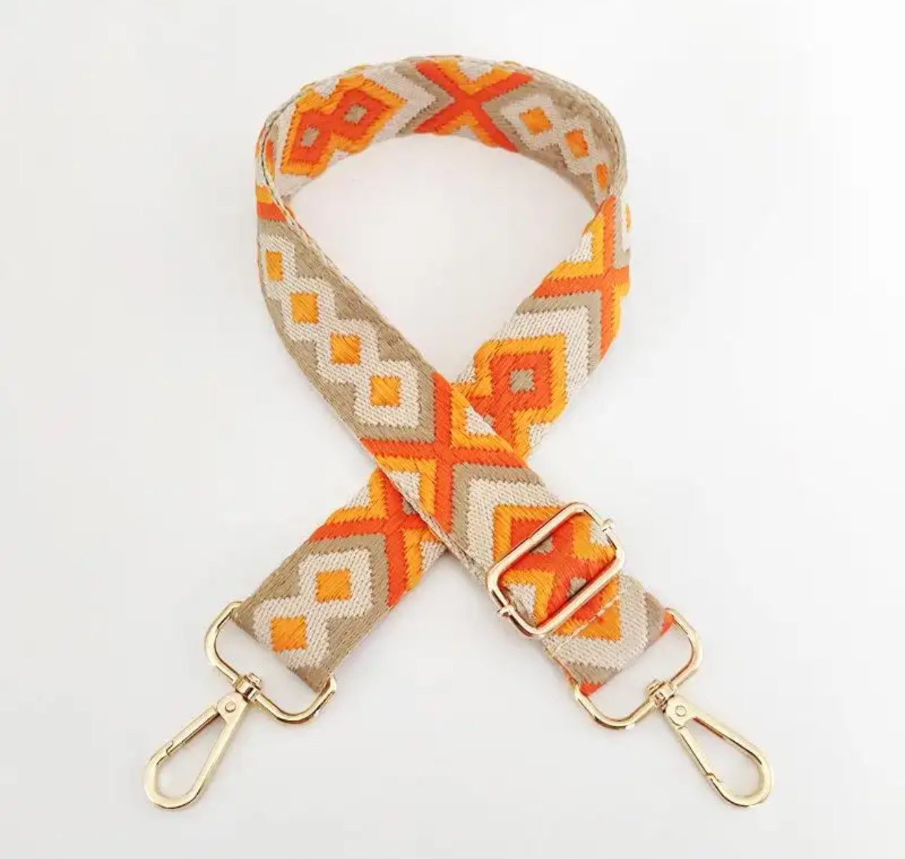 Thin Purse Strap Orange Multi Design