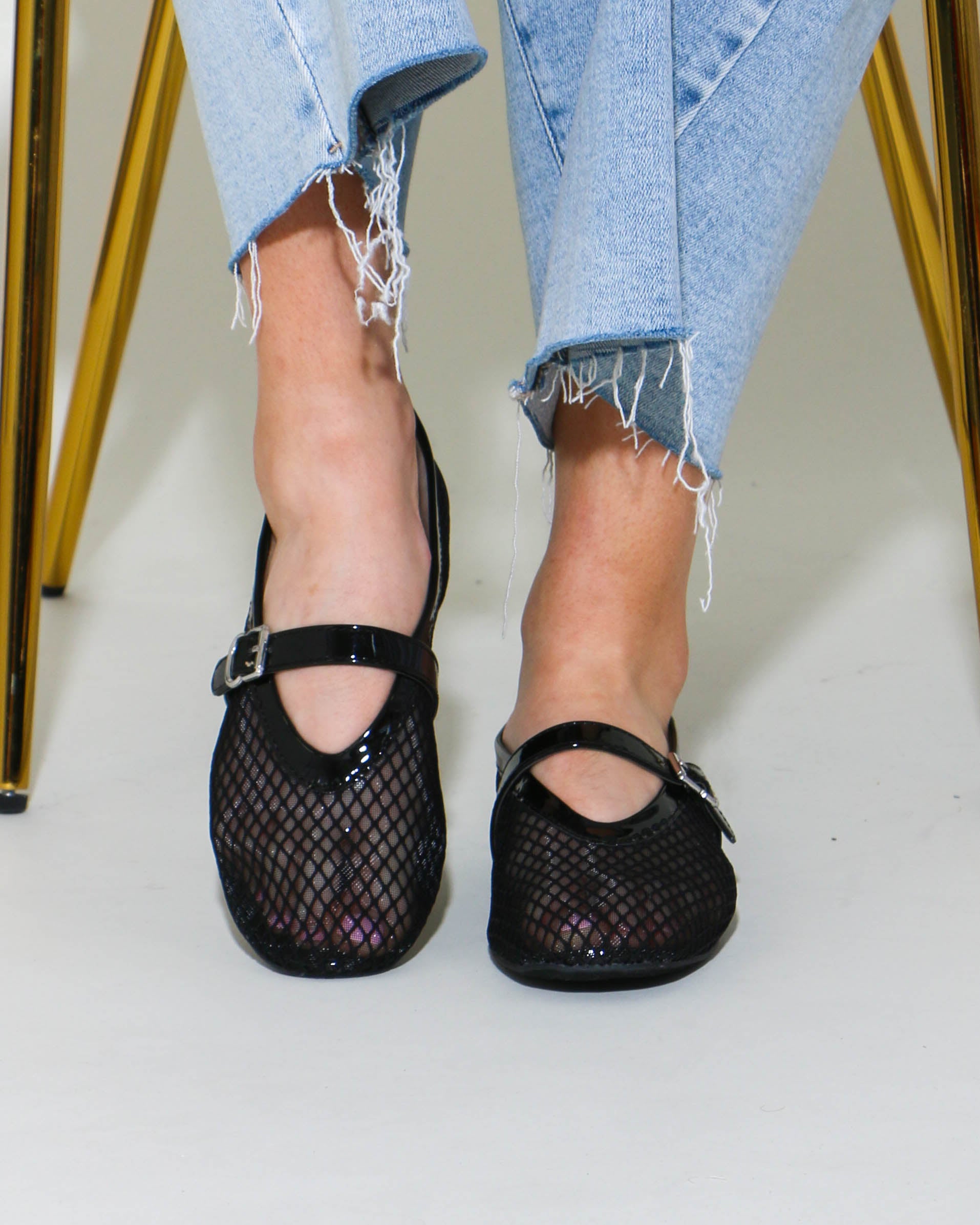 Mesh Mary Jane in Black