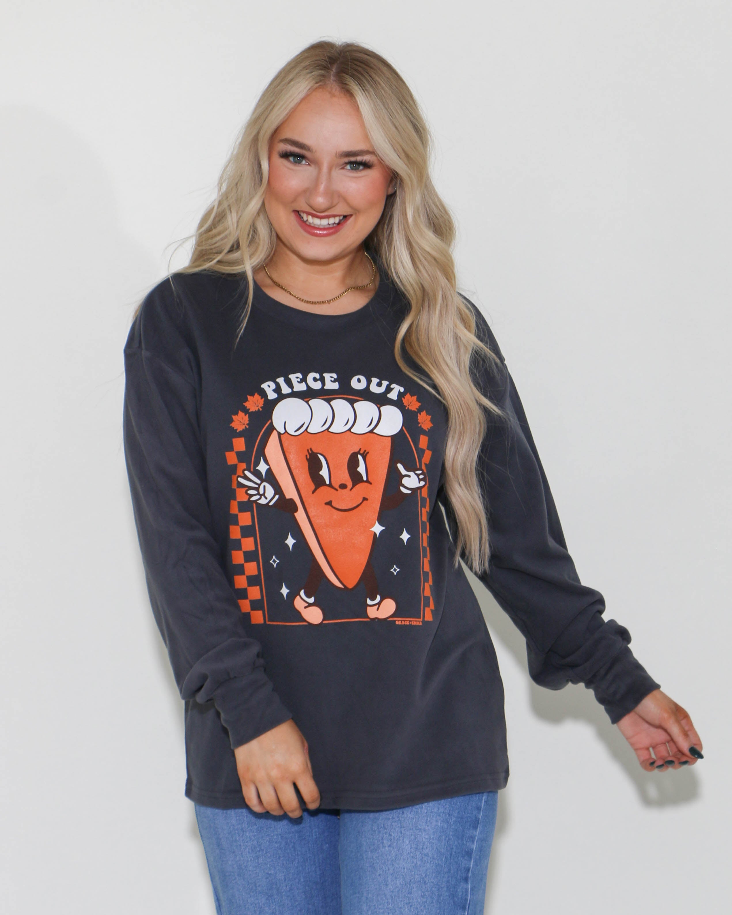Piece Out on Grey Micro fleece Crewneckl