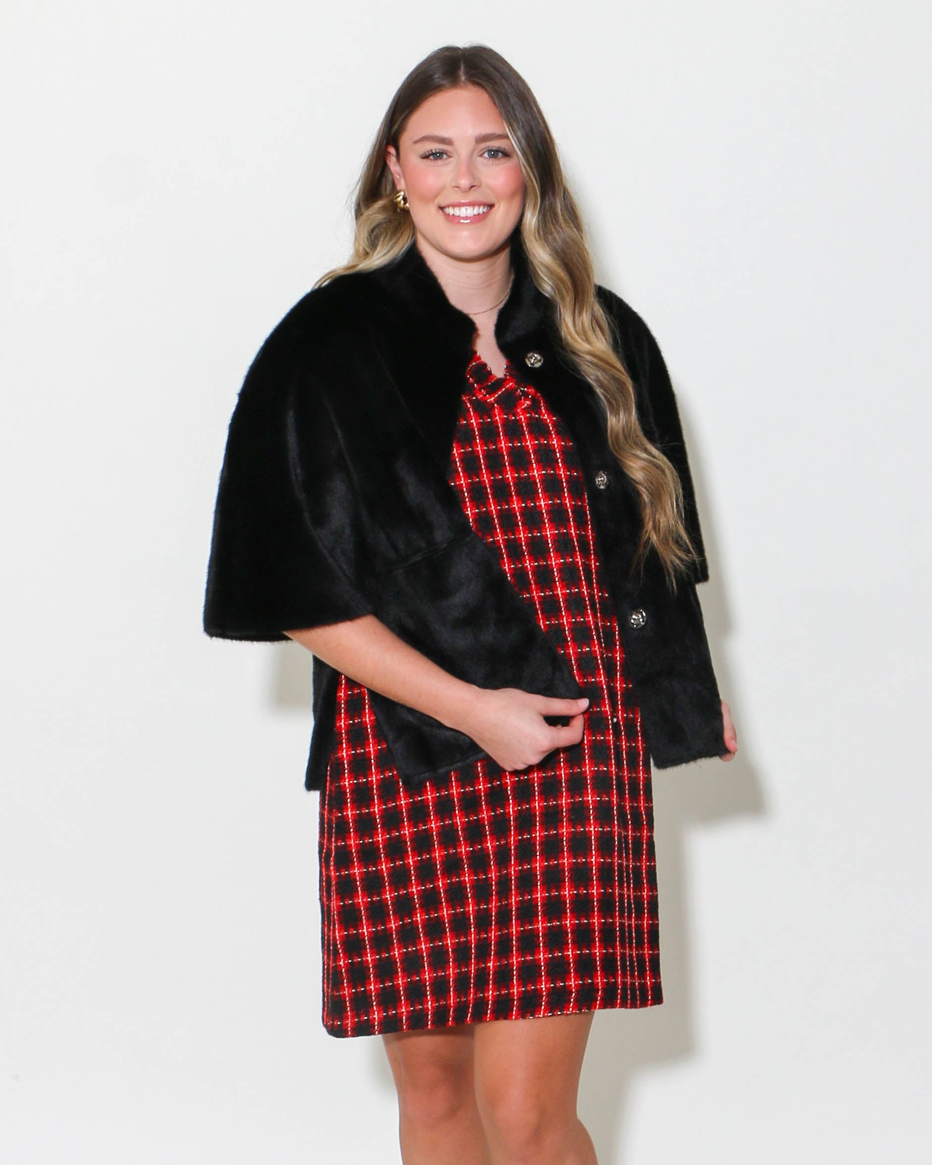 Faux Capelet Jacket