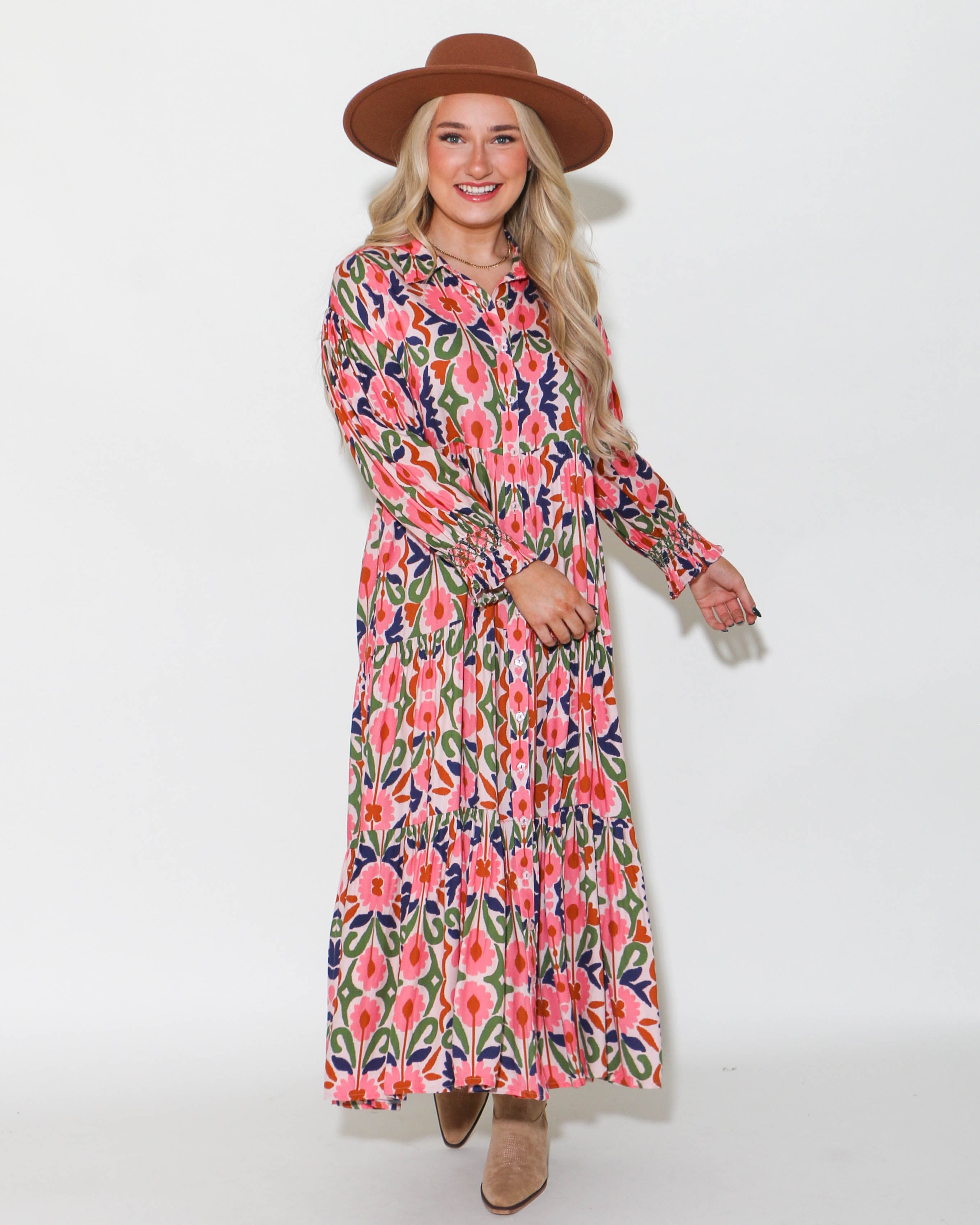 Fall Florals Midi Dress
