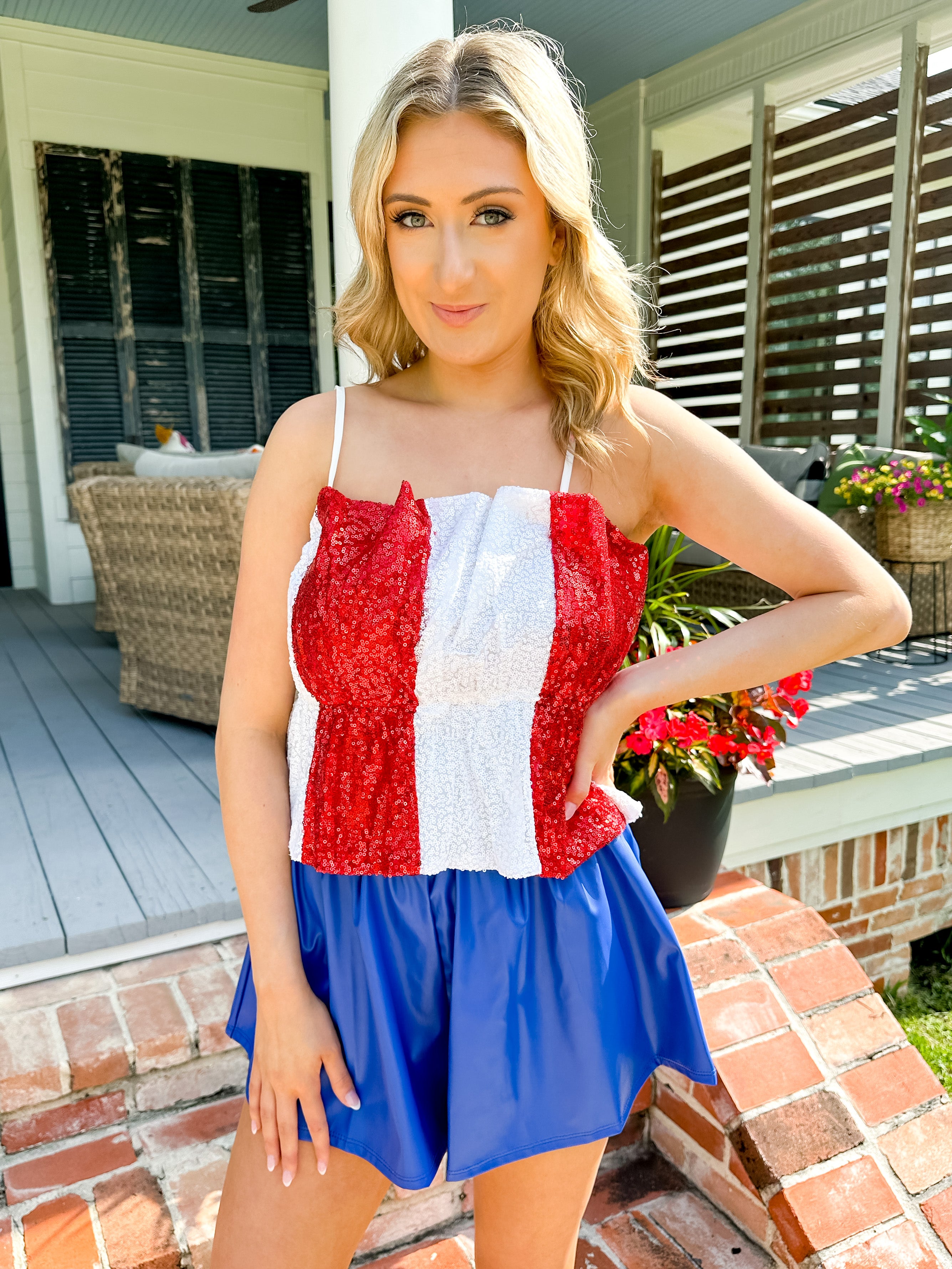 Sequin Color Block Top