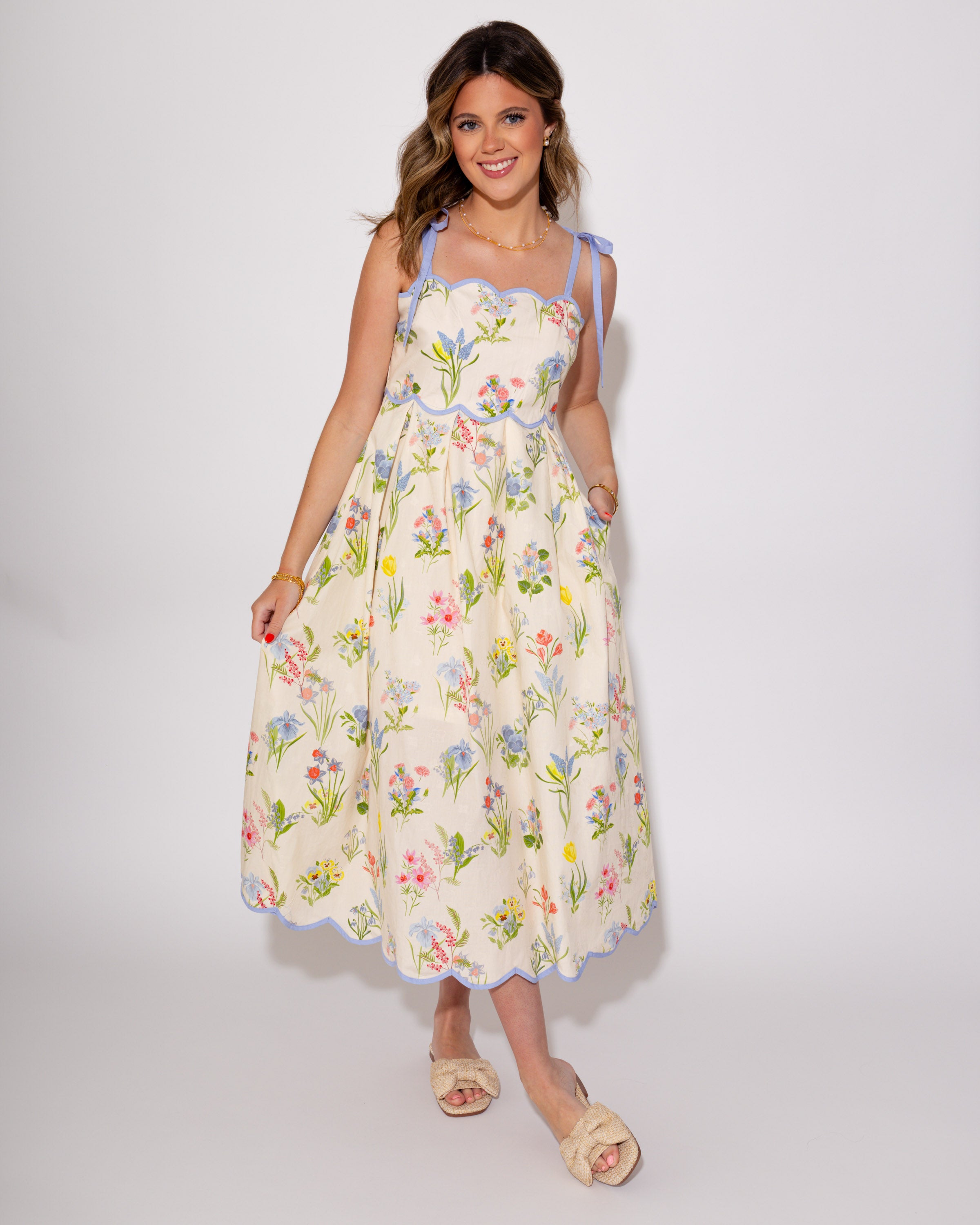 The Garden Tie Midi Dress
