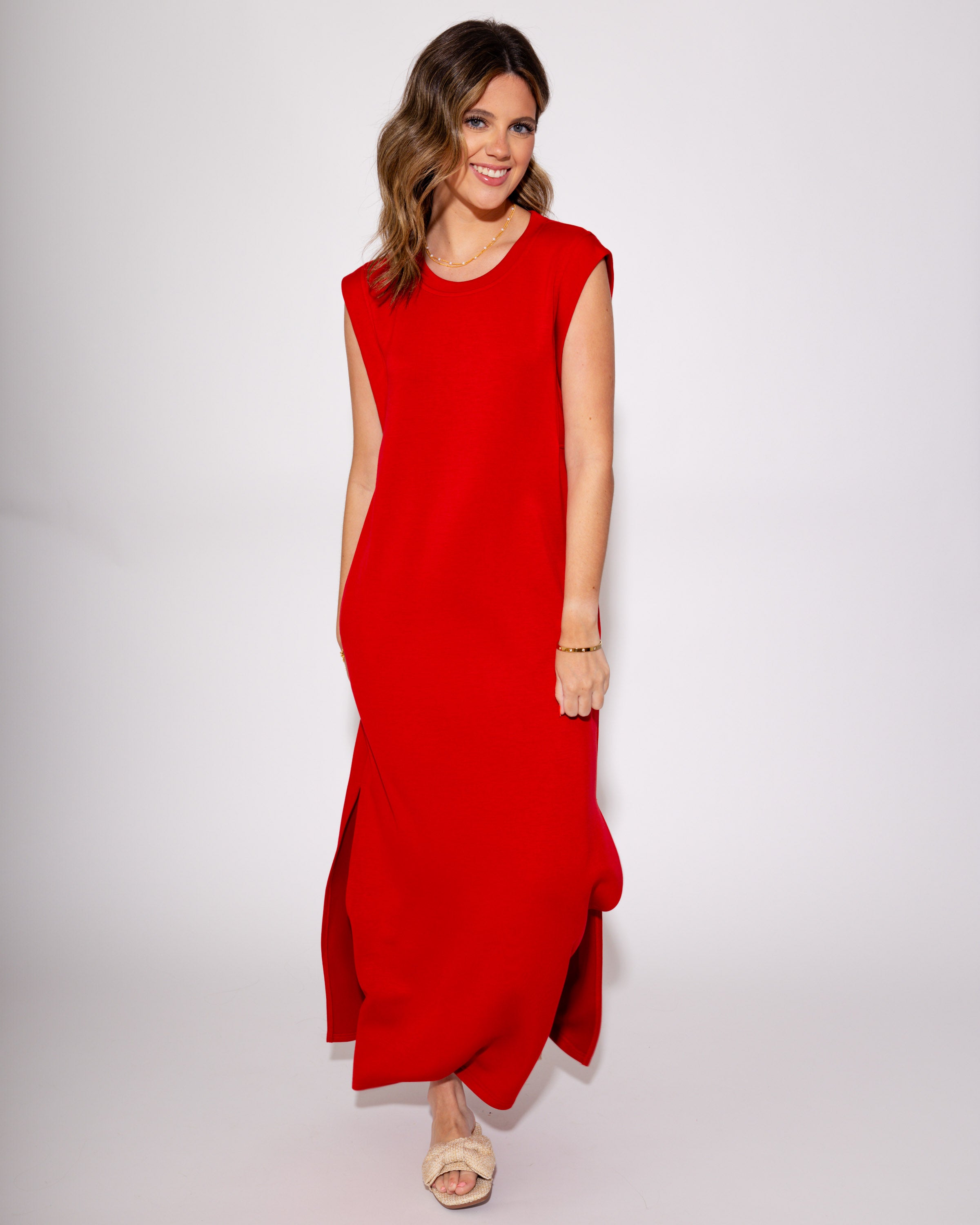 The Best Frame Midi Dress in Red