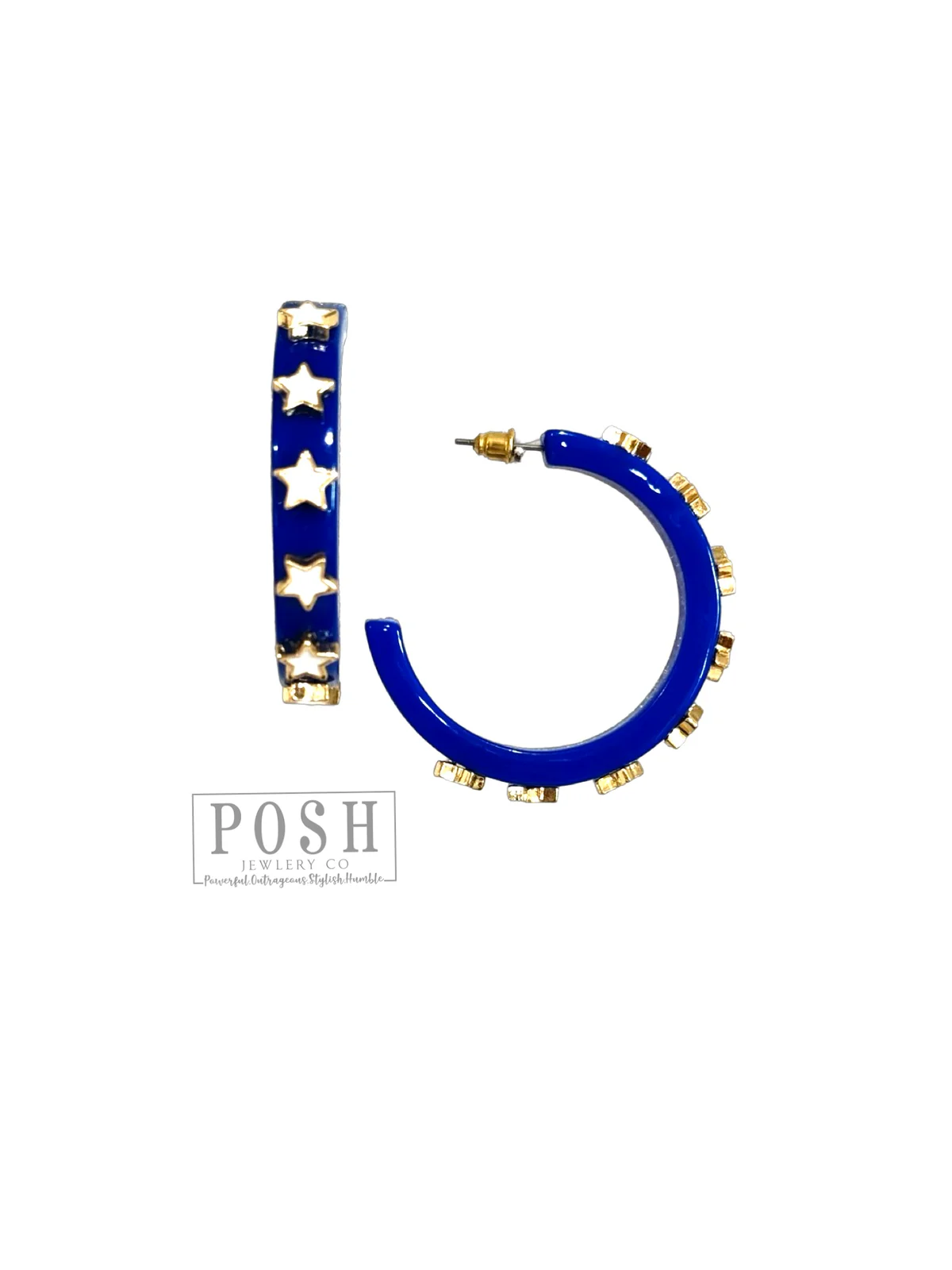 Blue Star Hoop Earring
