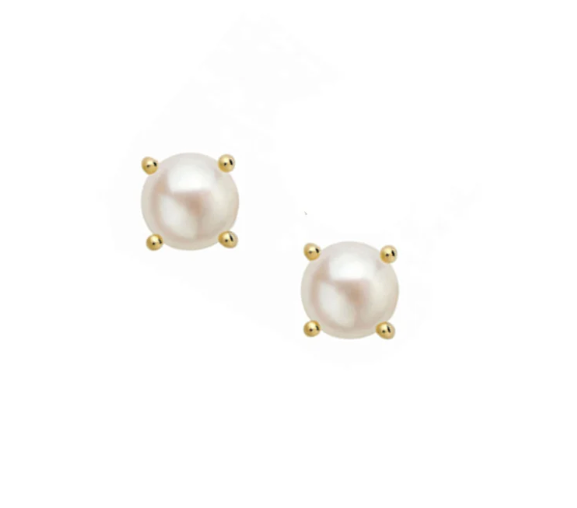 Shine Bright Mini Pearl Stud Earring Gold