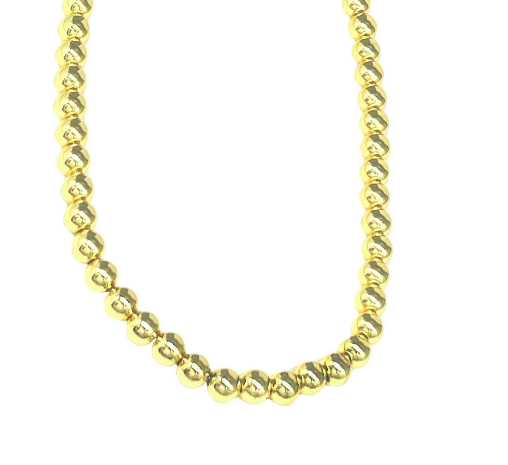 Sphere Shine Gold Ball Beaded Necklace