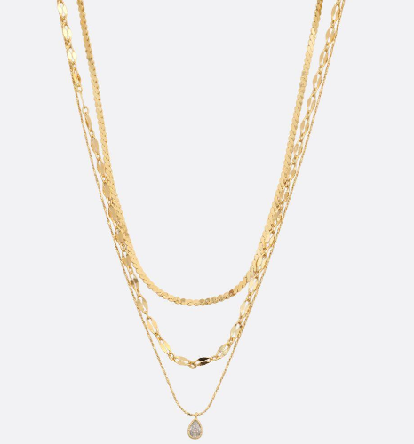 Sunkissed Drop Layered Necklace in Gold