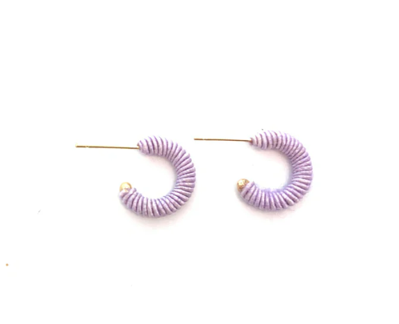 Corded Huggie Earring - Lilac