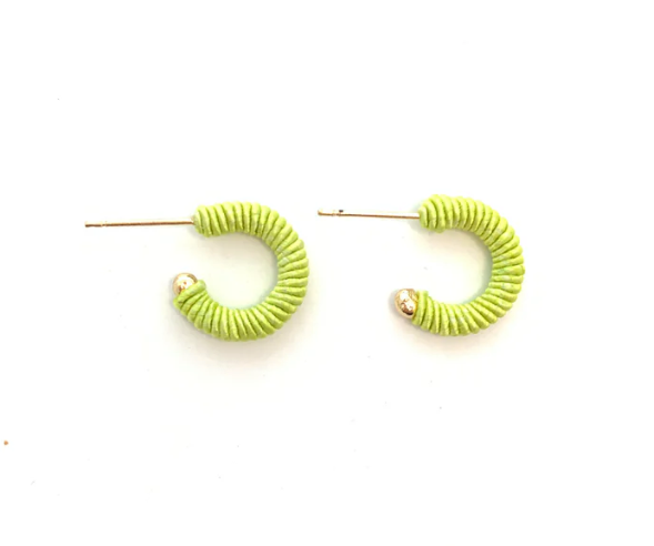 Corded Huggie Earring - Lime