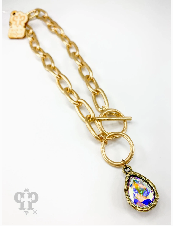 Austrian Crystal Teardrop Chain Necklace