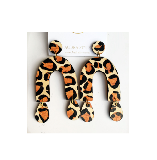 The Chrissy Earrings in Leopard