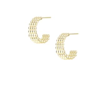Solaris Beaded Hoop Earrings in Gold