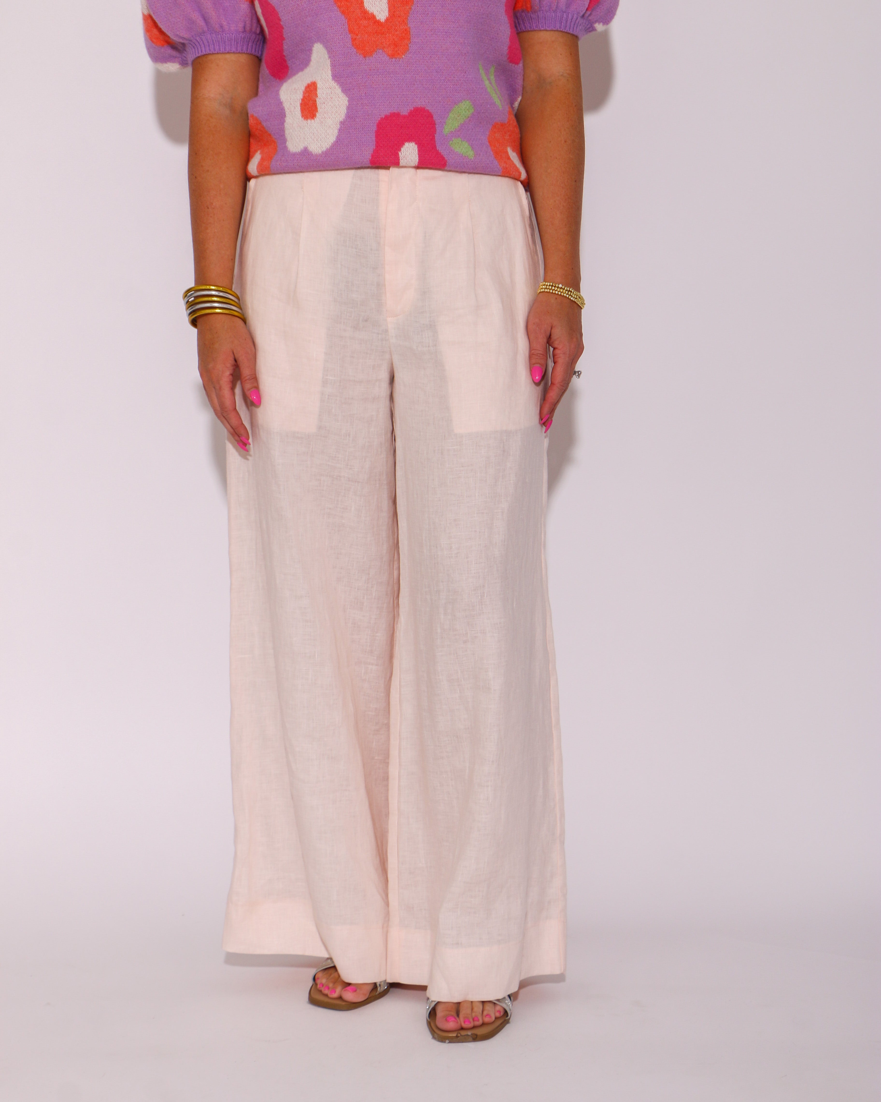 Peach Wide Leg Pants