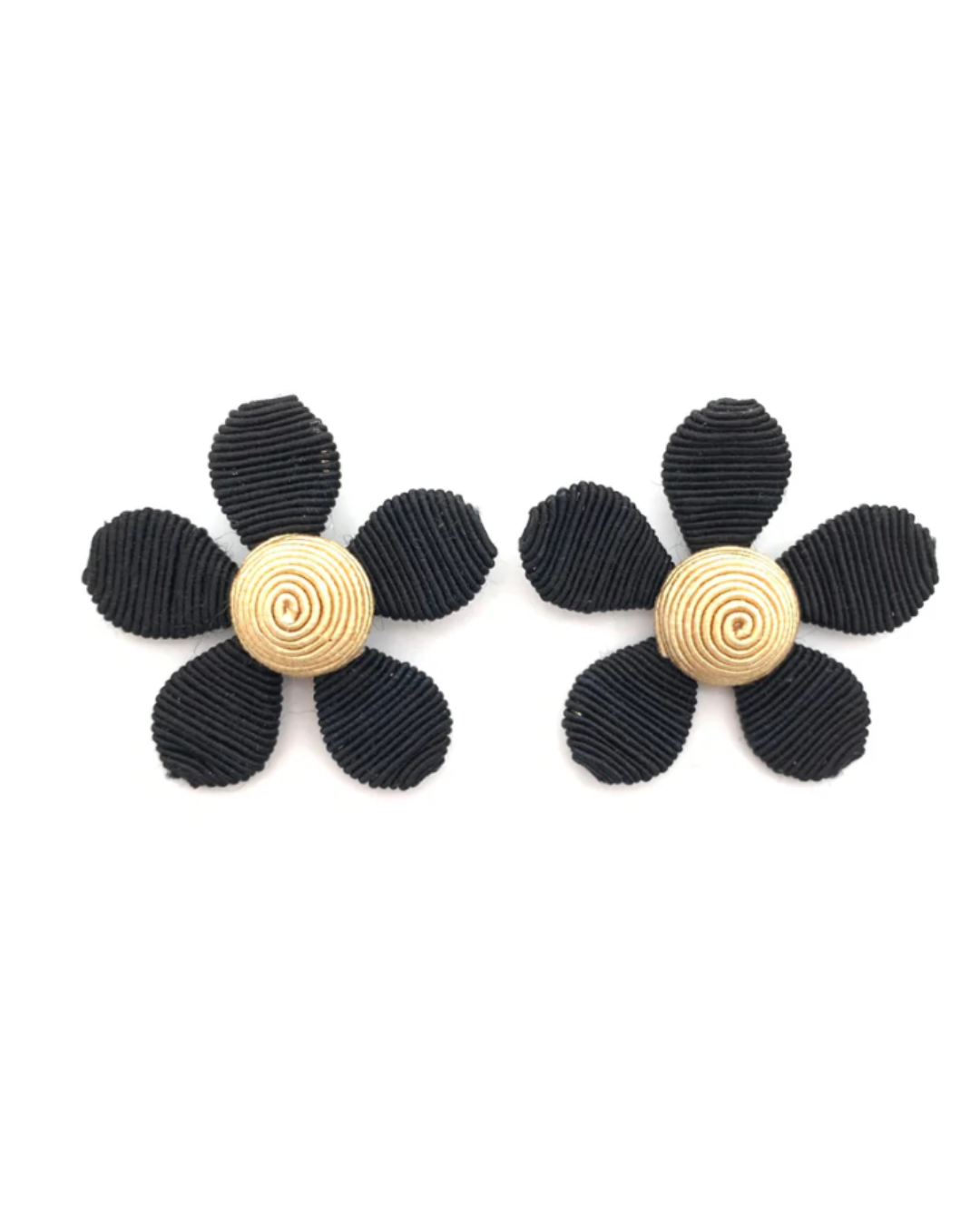 Forget Me Not Studs in Black/Tan