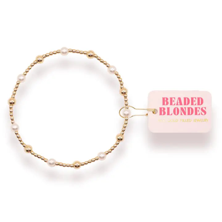 June Pearl + Gold Alternating Bracelet