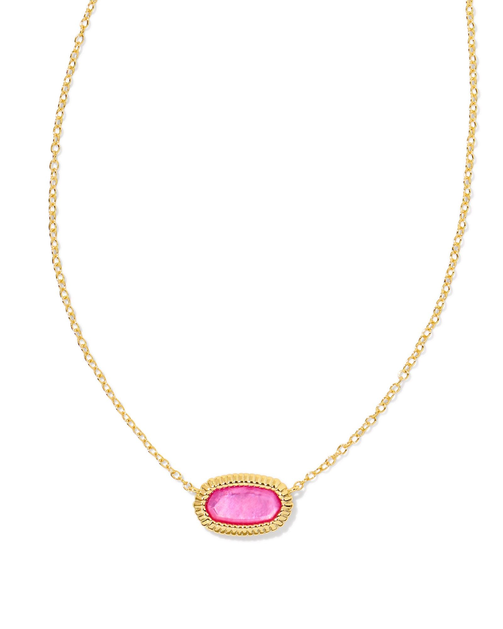 Elisa Ridge Framed Pendant Necklace in Gold Azalea Illusion