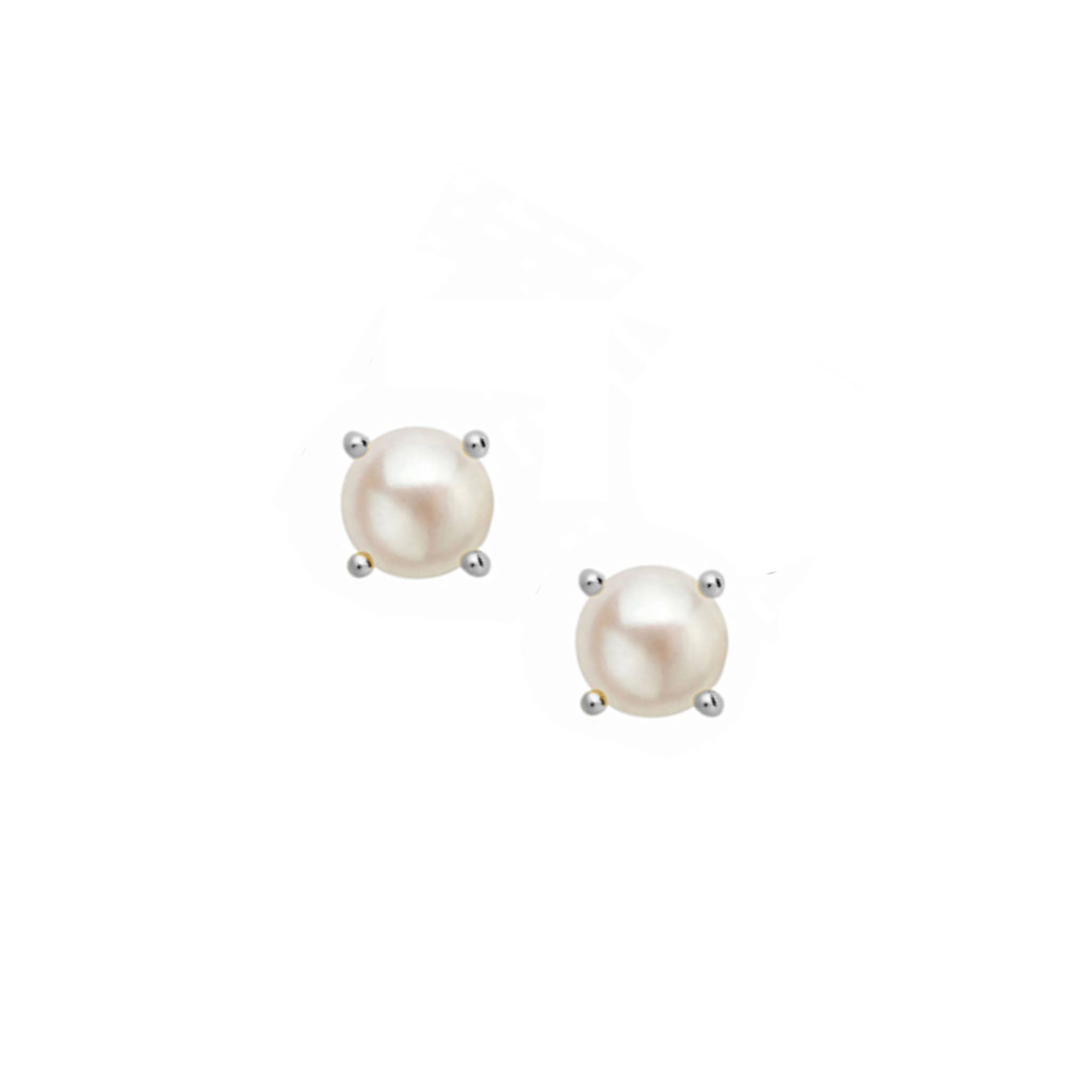 Shine Bright Mini Pearl Stud Earrings in Silver