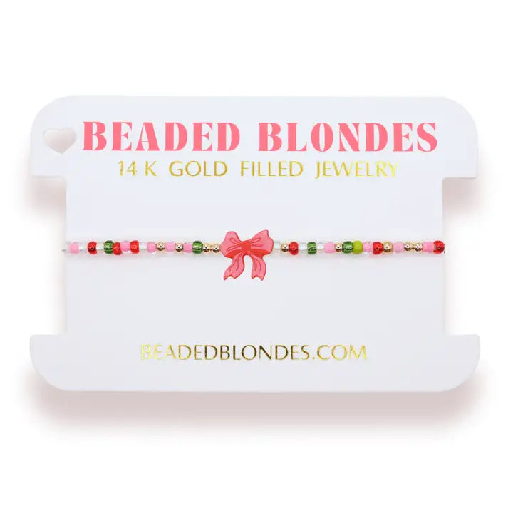 Red Bow Holiday Bracelet in Sprinkle