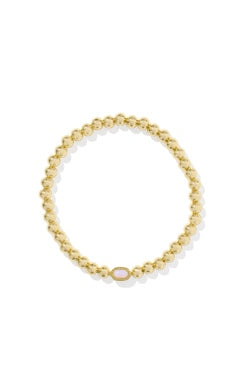 Mini Elaina Stretch Bracelet in Gold Pink Opalite Crystal