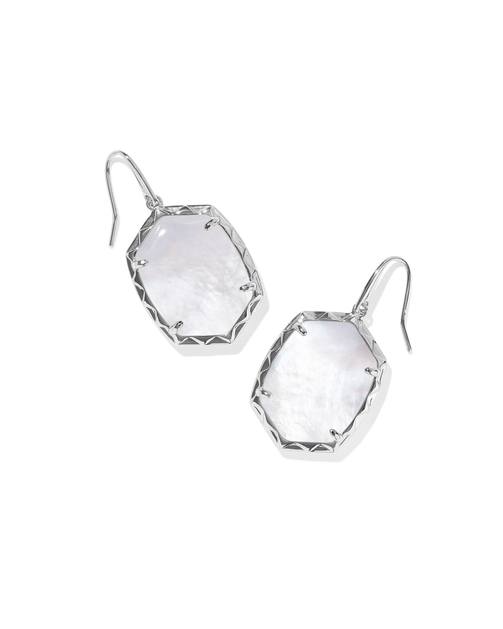 Daphne Drop Earring Rhodium Ivory Mother of Pearl