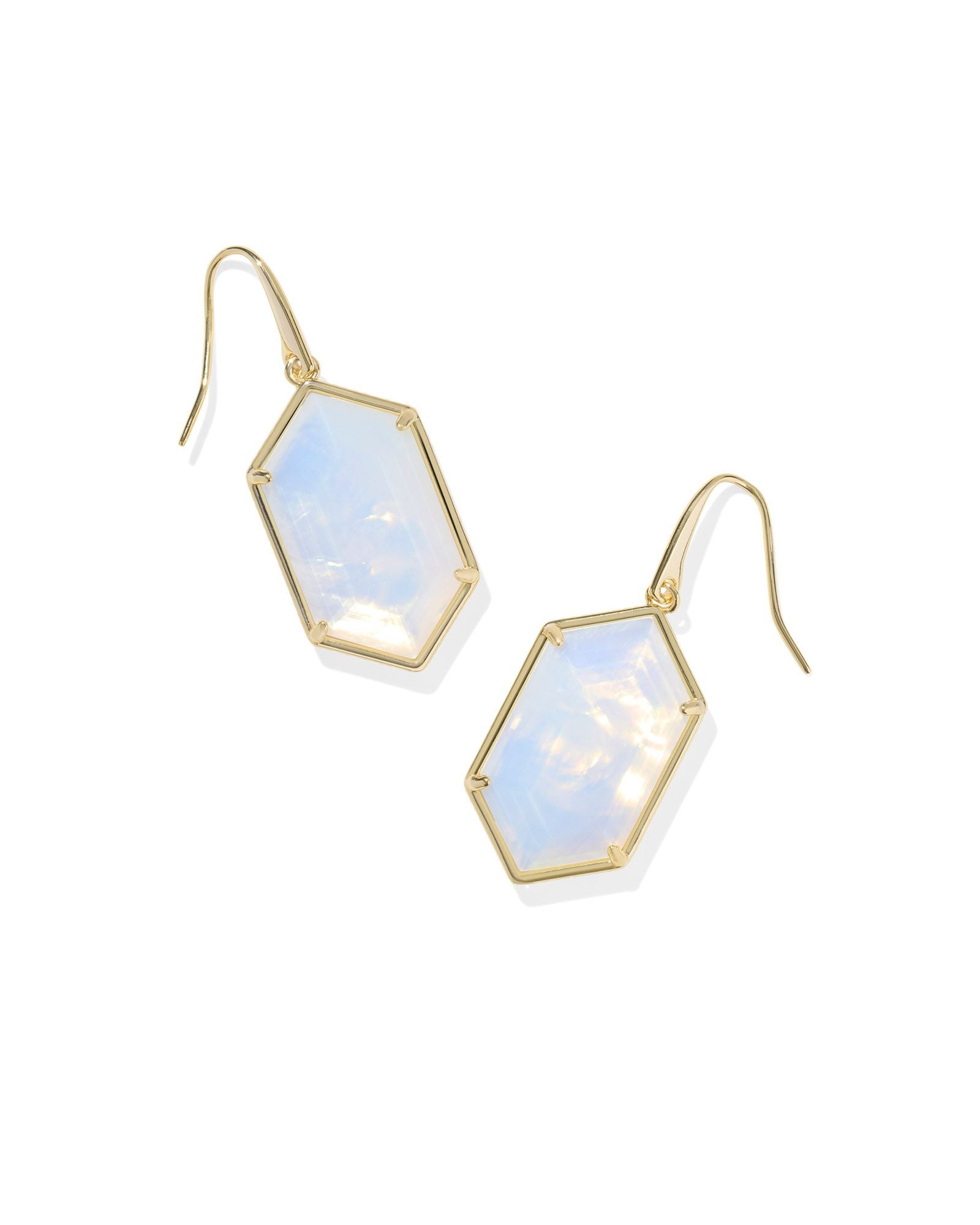 Hallie Drop Earring in Gold Opalite Illusion
