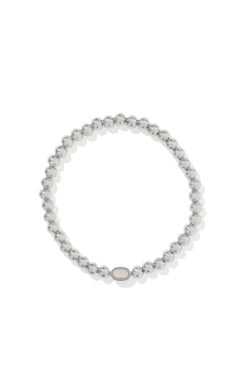 Mini Elaina Stretch Bracelet in Silver Iridescent Drusy