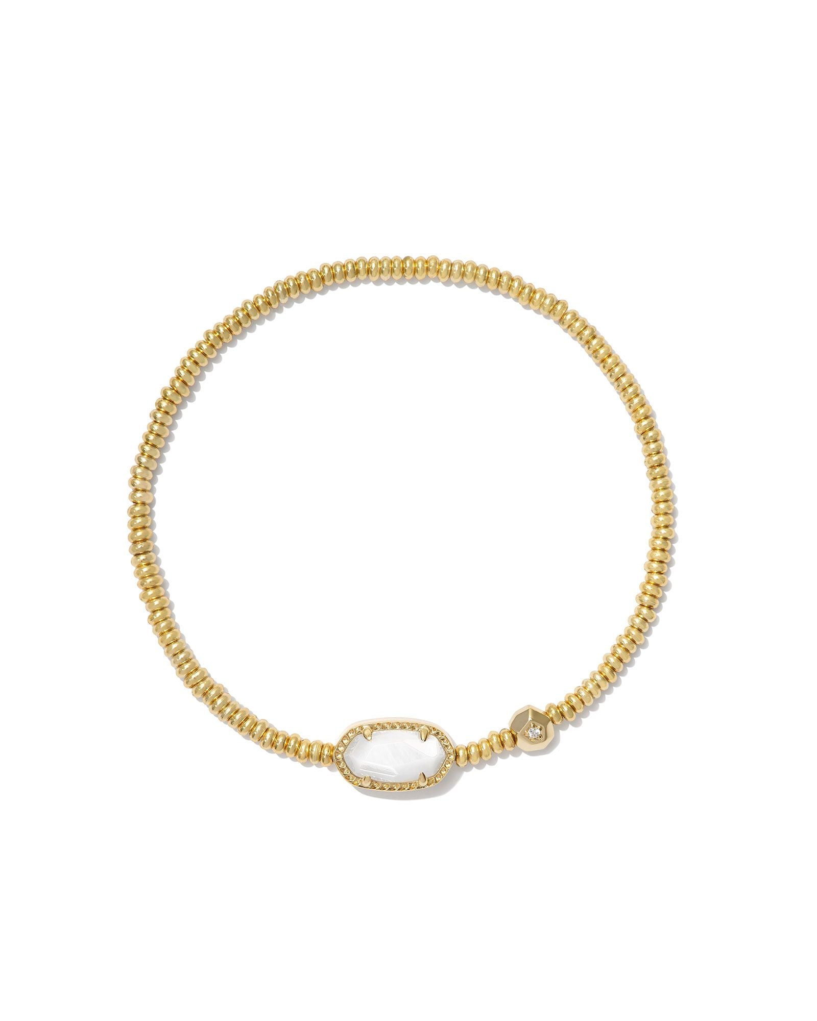 Grayson Stretch Bracelet in Gold White Mother of Pearl