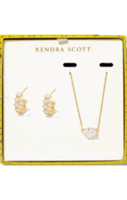Cailin Crystal Gift Set in Gold White Crystal