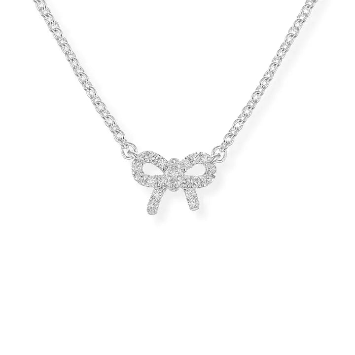 Petite Bow Necklace in Silver