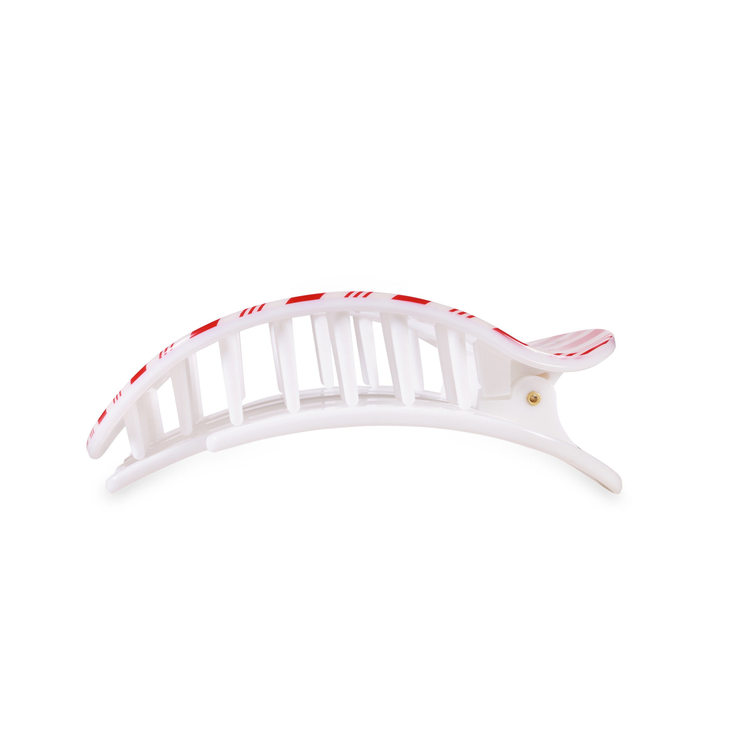Flat Round Hair Clip | Medium | Candy Cane Crush