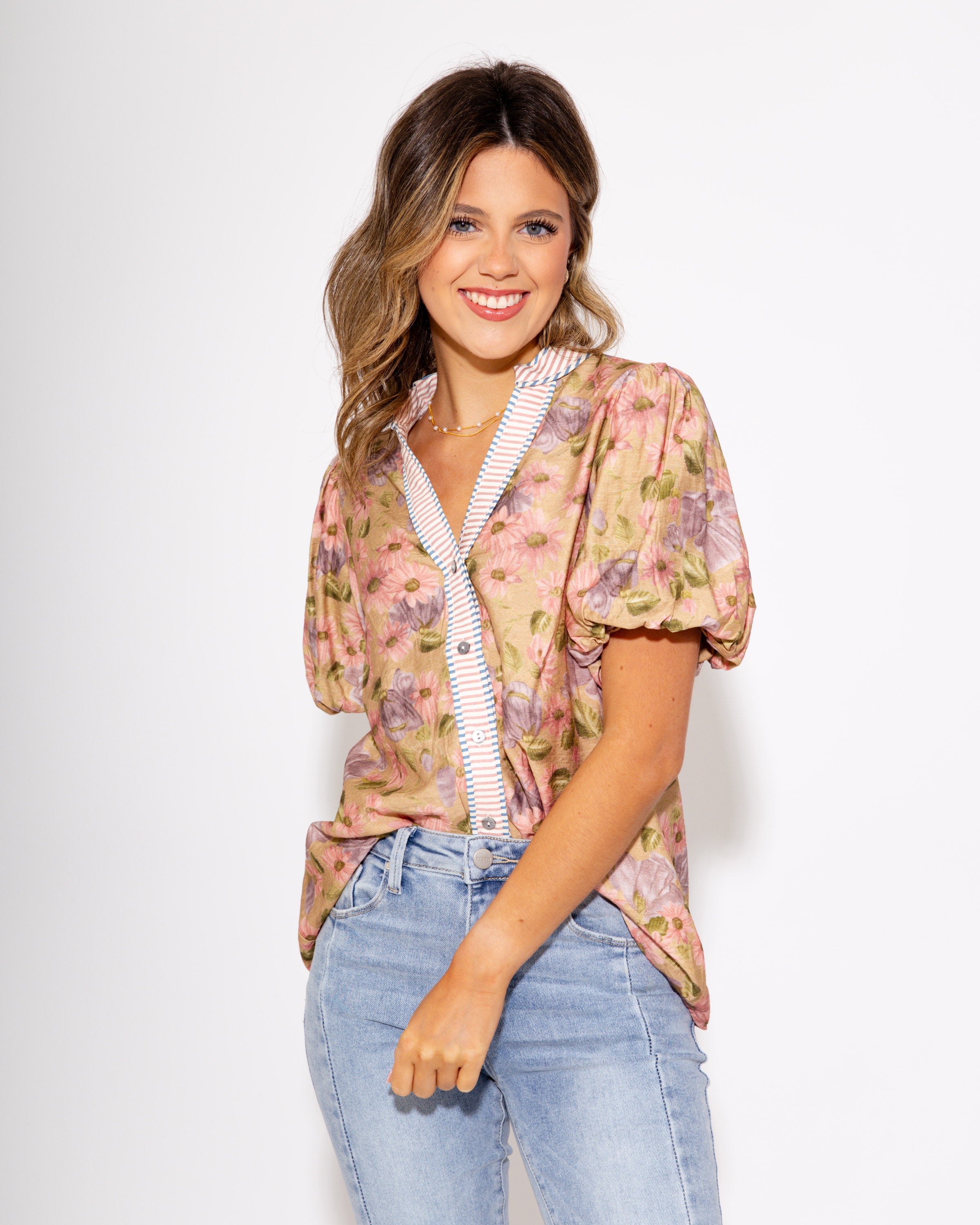 Vintage Charm Button-Up Top
