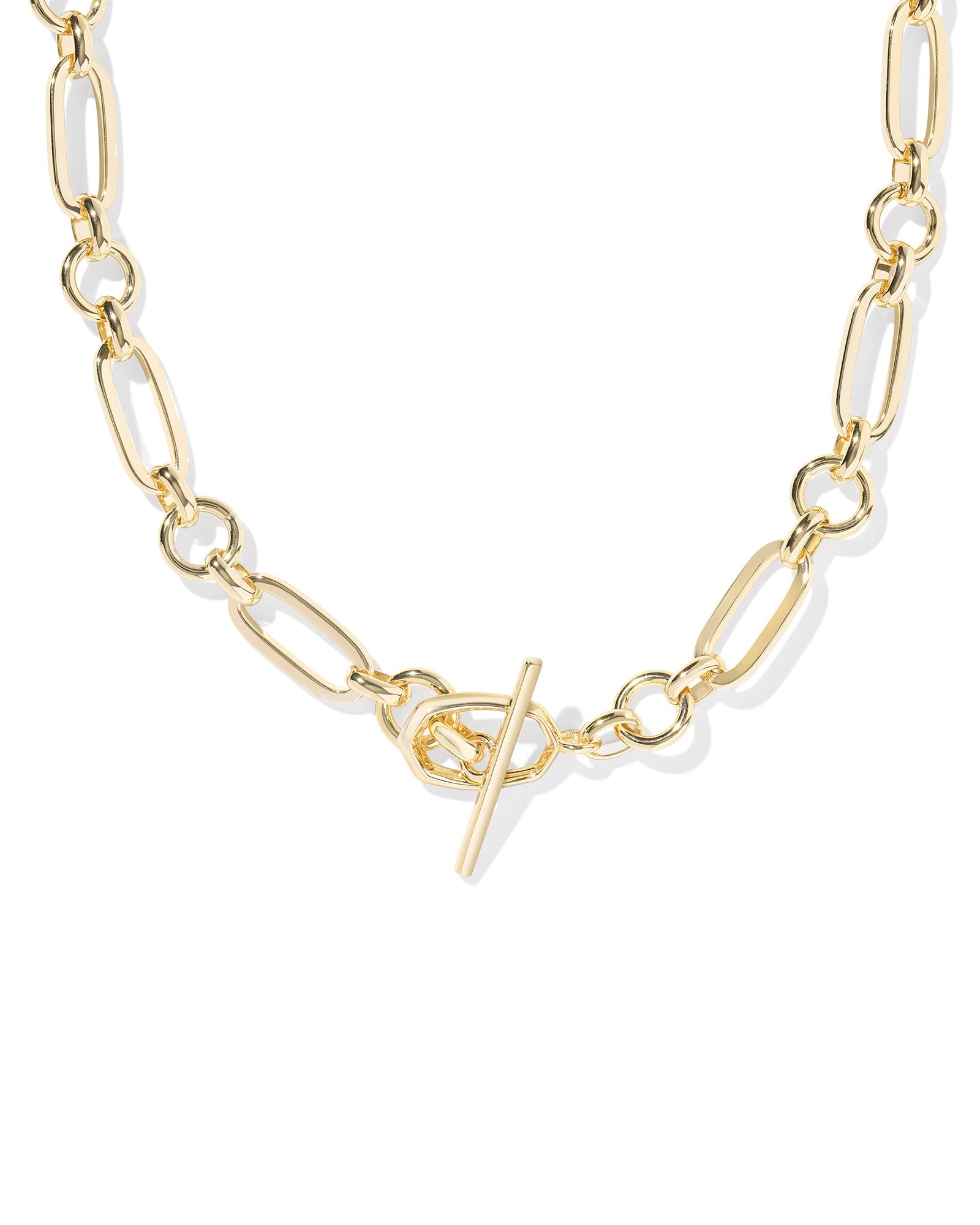 Sylvia Metal Link and Chain Necklace in Gold