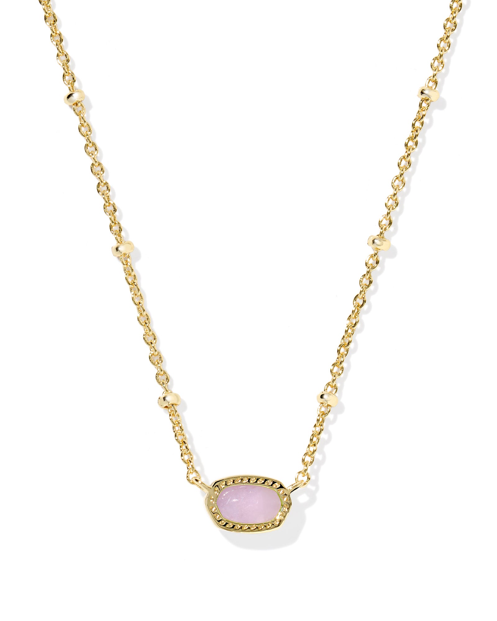 Mini Elisa Satellite Short Pendant Necklace in Gold Purple Amethyst
