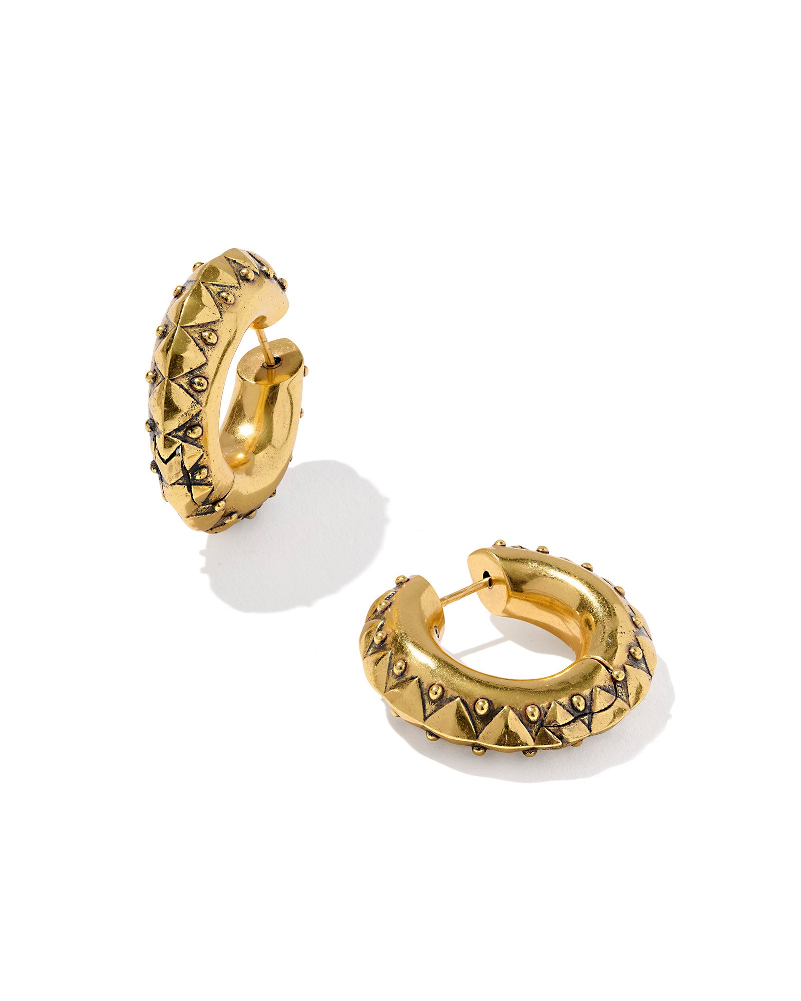 Catherine Hoop Earring in Vintage Gold Metal