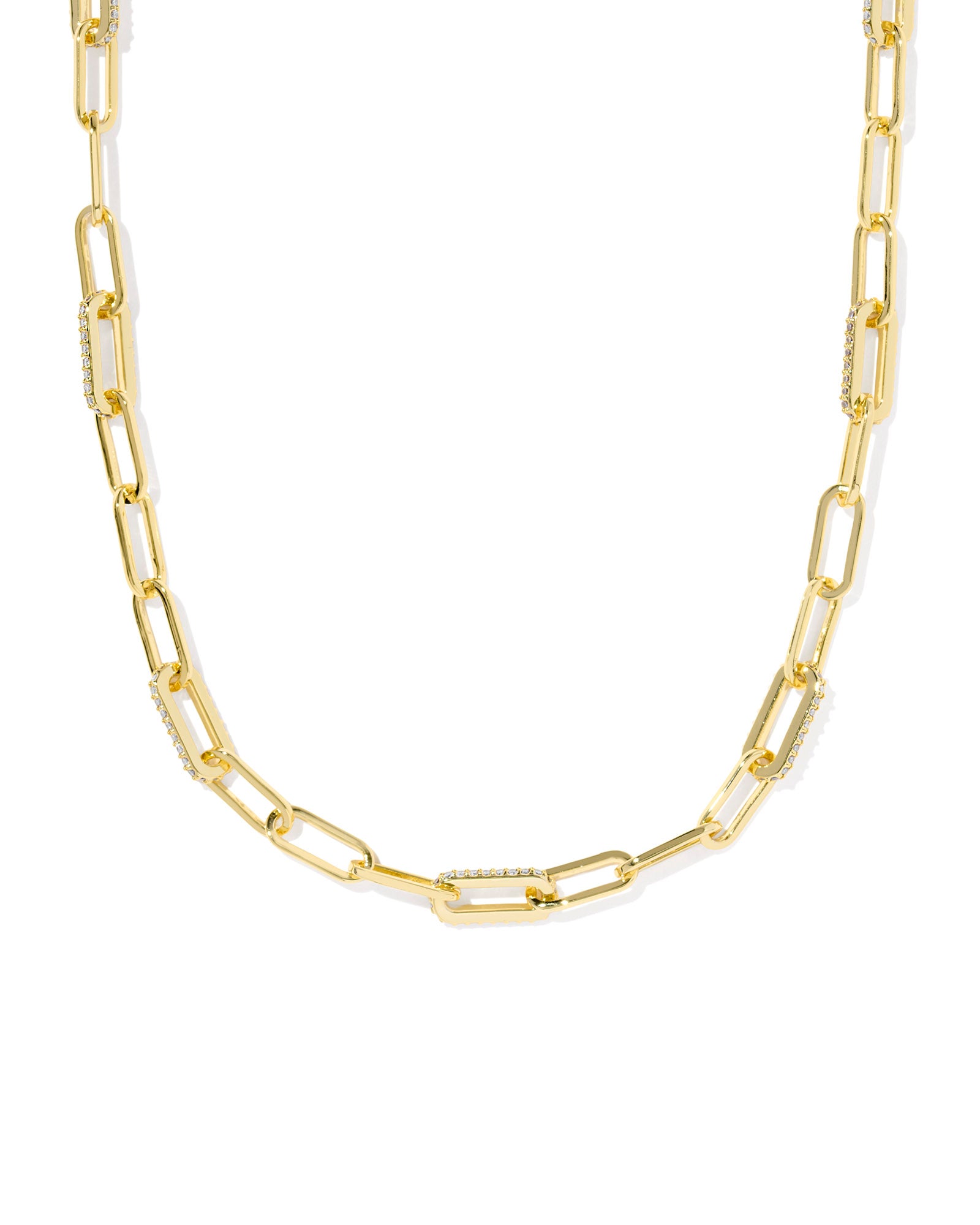 Bella Chain Necklace Gold White Crystal